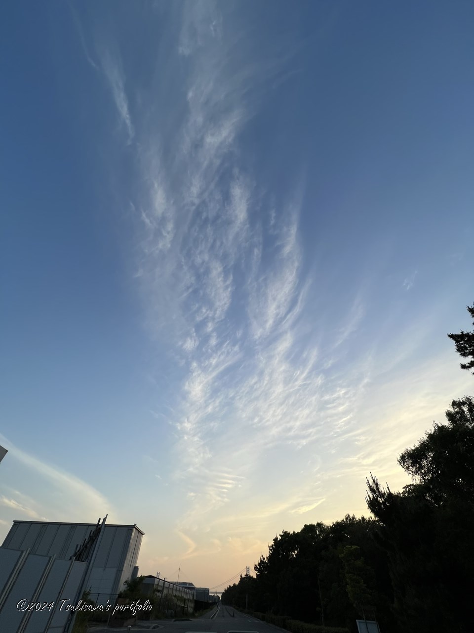 尻尾のように見えた雲。iphone 13 pro max