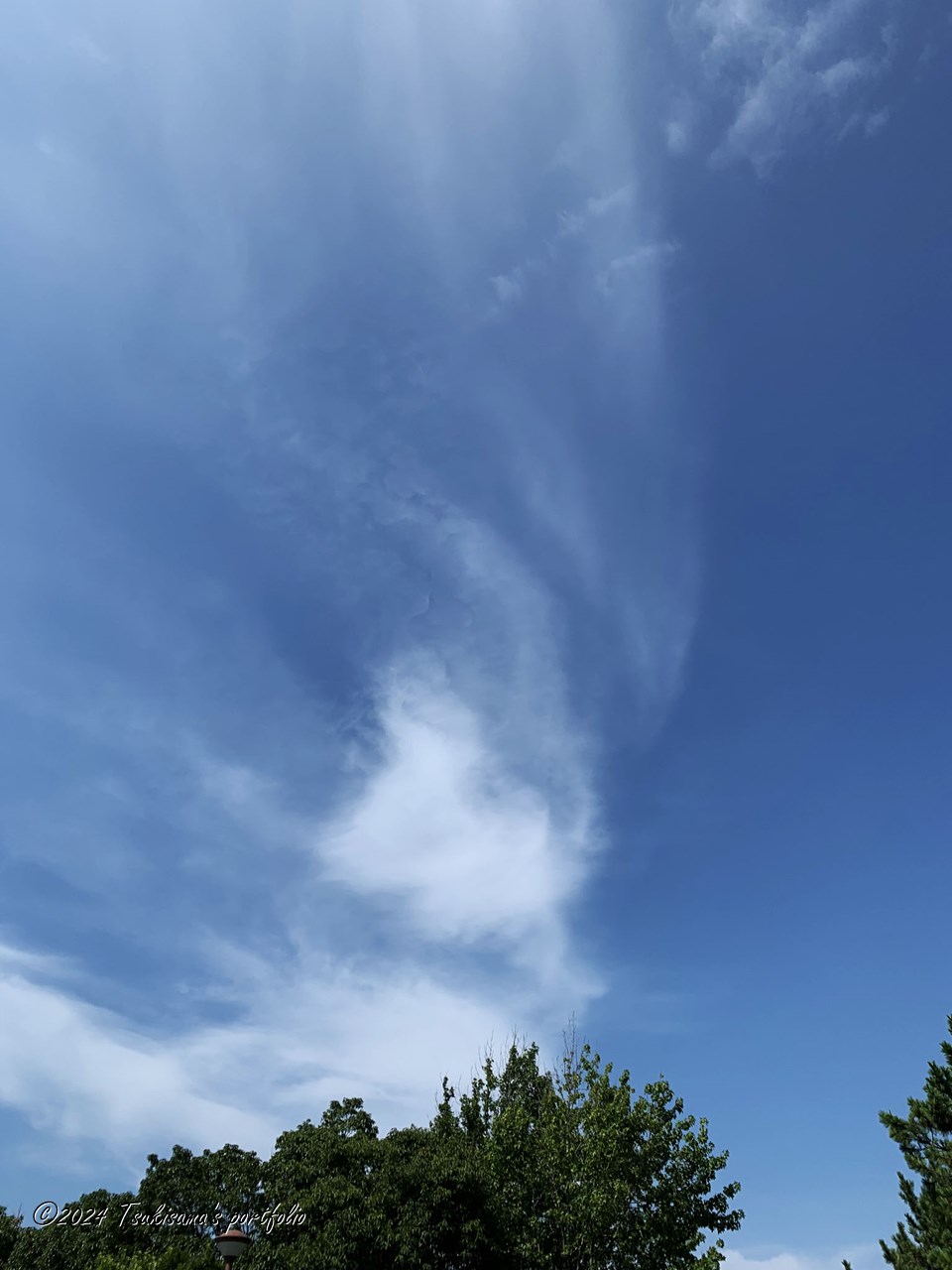 流れ雲、といえばいいのか、不思議な形。 iphone 14 pro