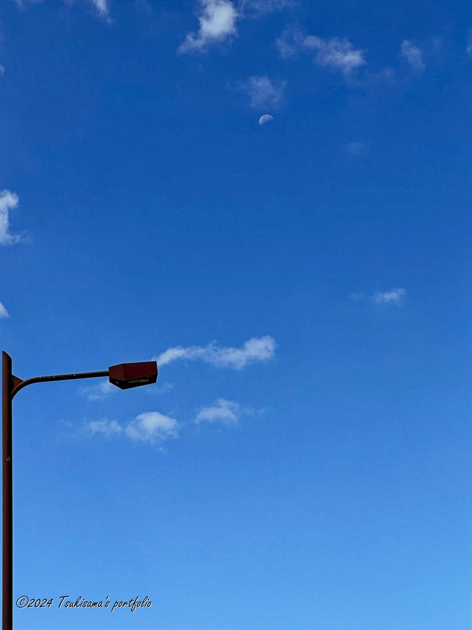 昼間でも見れるけど、もう半月になってしまいました。iphone 14 pro