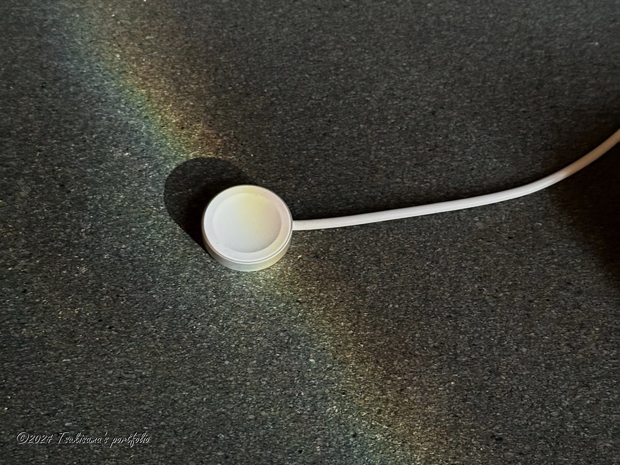 虹が見える。iphone 14 pro