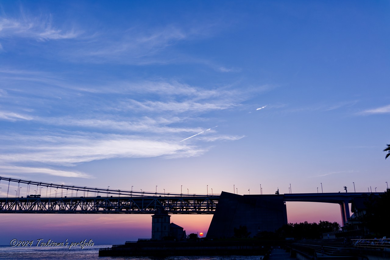 この時期(5月中旬)、橋と夕日のコラボは微妙です。 SONY Cyber-Shot RX1RII