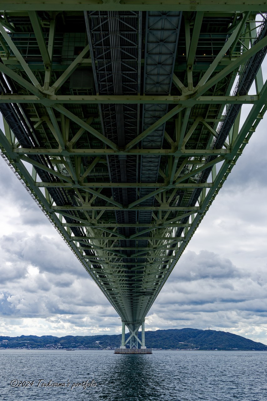 SONY Cyber-Shot RX1 明石海峡大橋の真下から淡路島方面を見る