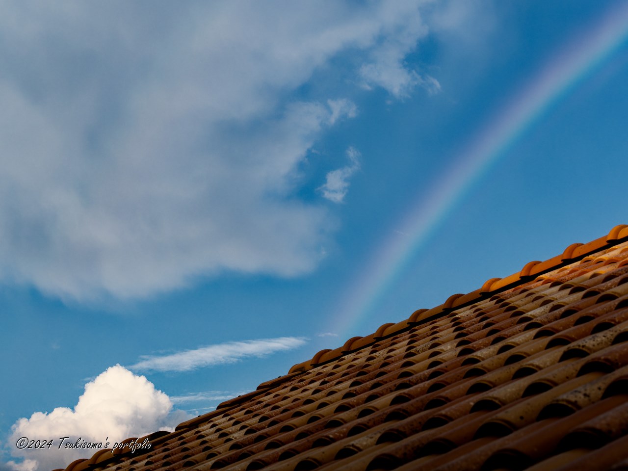 OLYMPUS OM-D E-M1 + M.ZUIKO DIGITAL ED 40-150mm F4.0 PRO 自宅から見えた虹